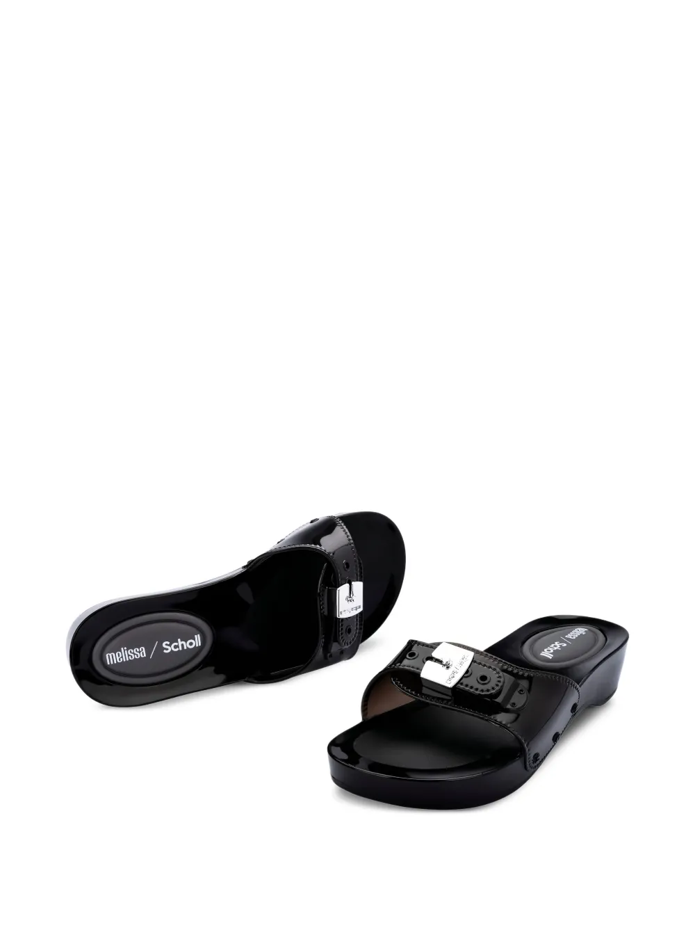 Melissa x Scholl slippers met percura hak Zwart