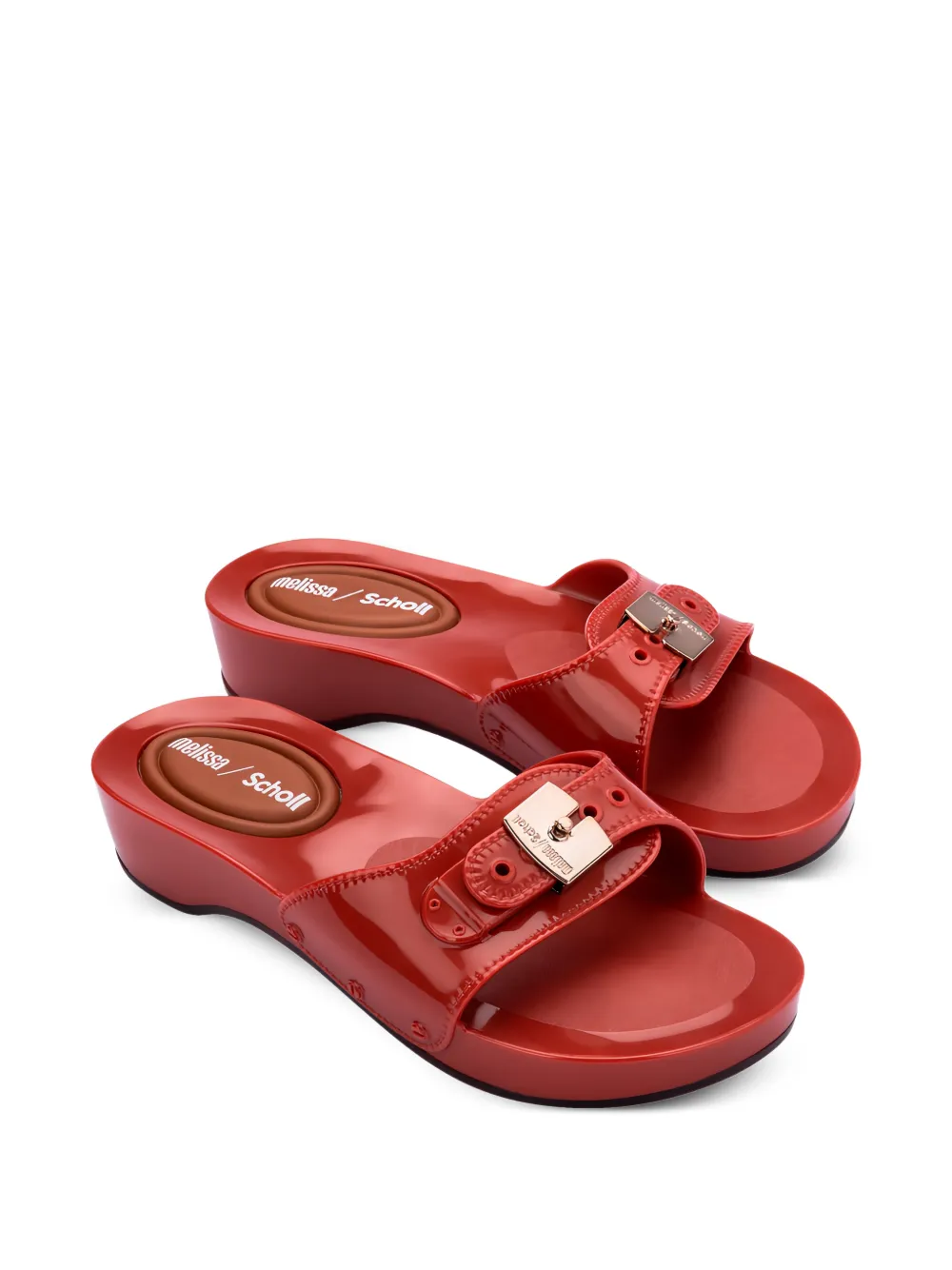 Melissa x Scholl slippers met percura hak Rood