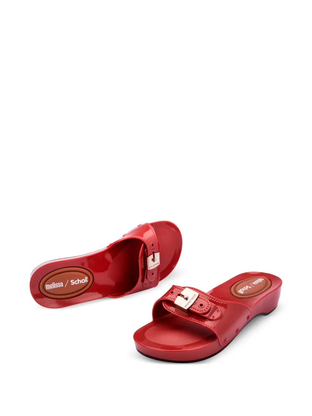 Melissa x Scholl slippers met percura hak Rood