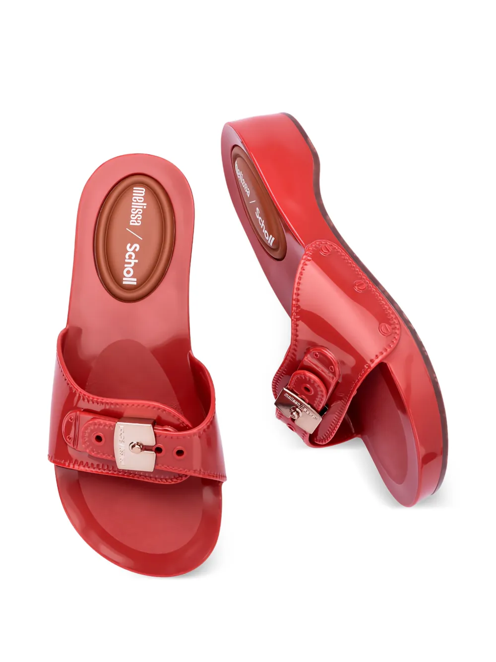Melissa x Scholl slippers met percura hak Rood