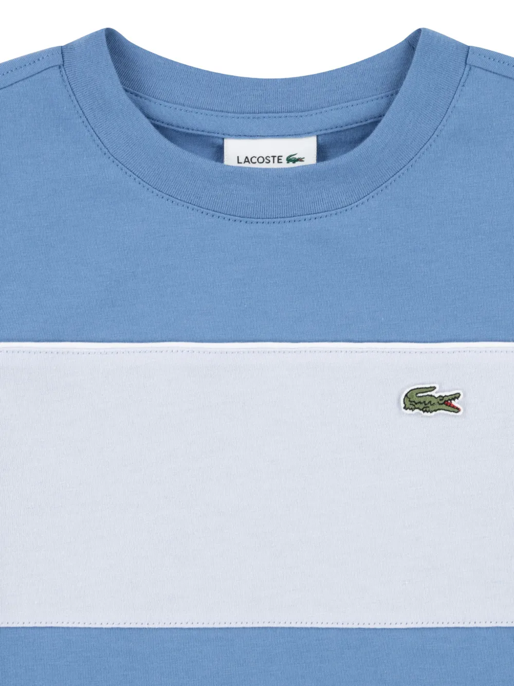 Lacoste Kids Gestreept T-shirt met logo Blauw