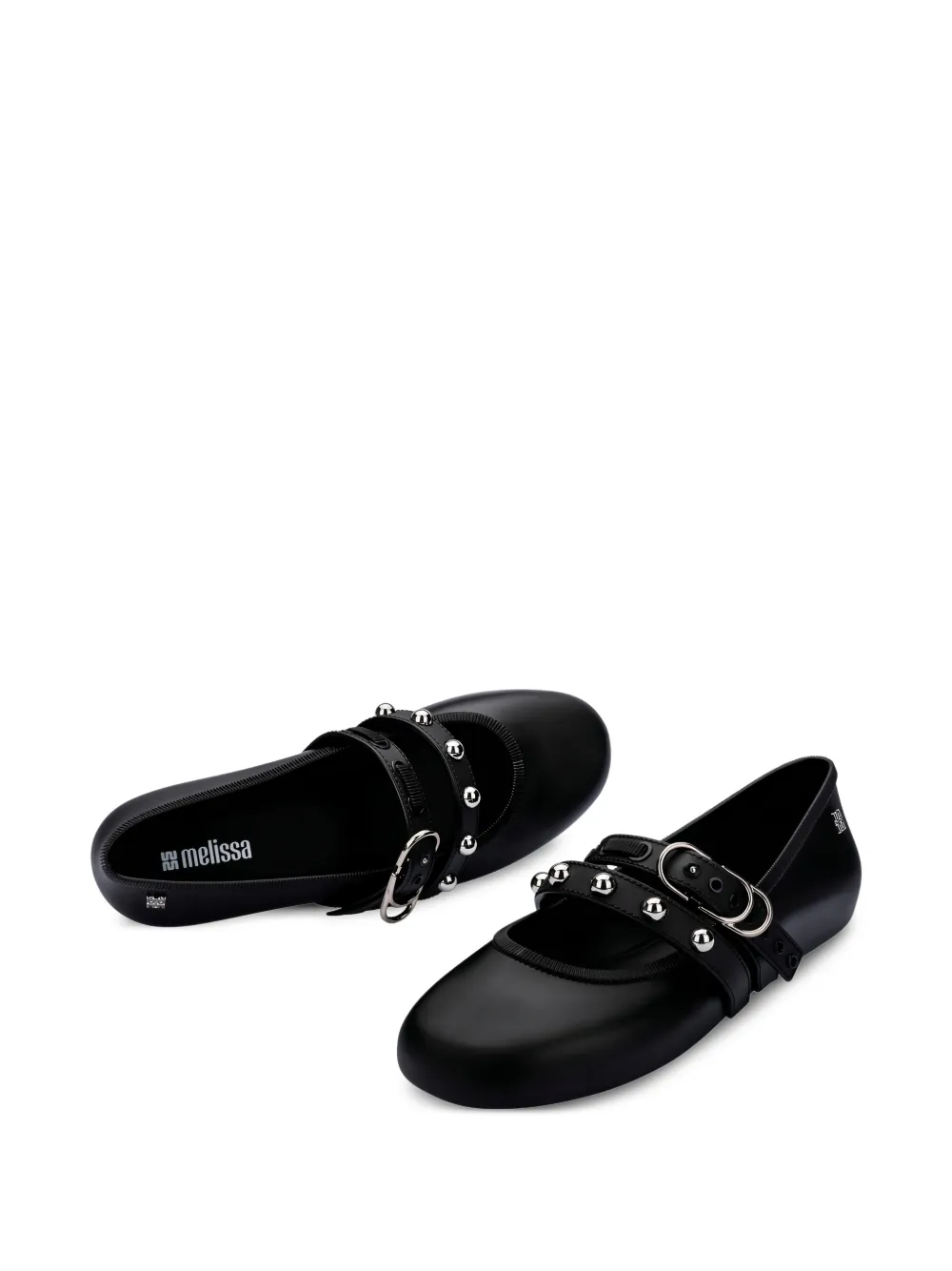 Melissa Ballerina's met studs en gesp Zwart