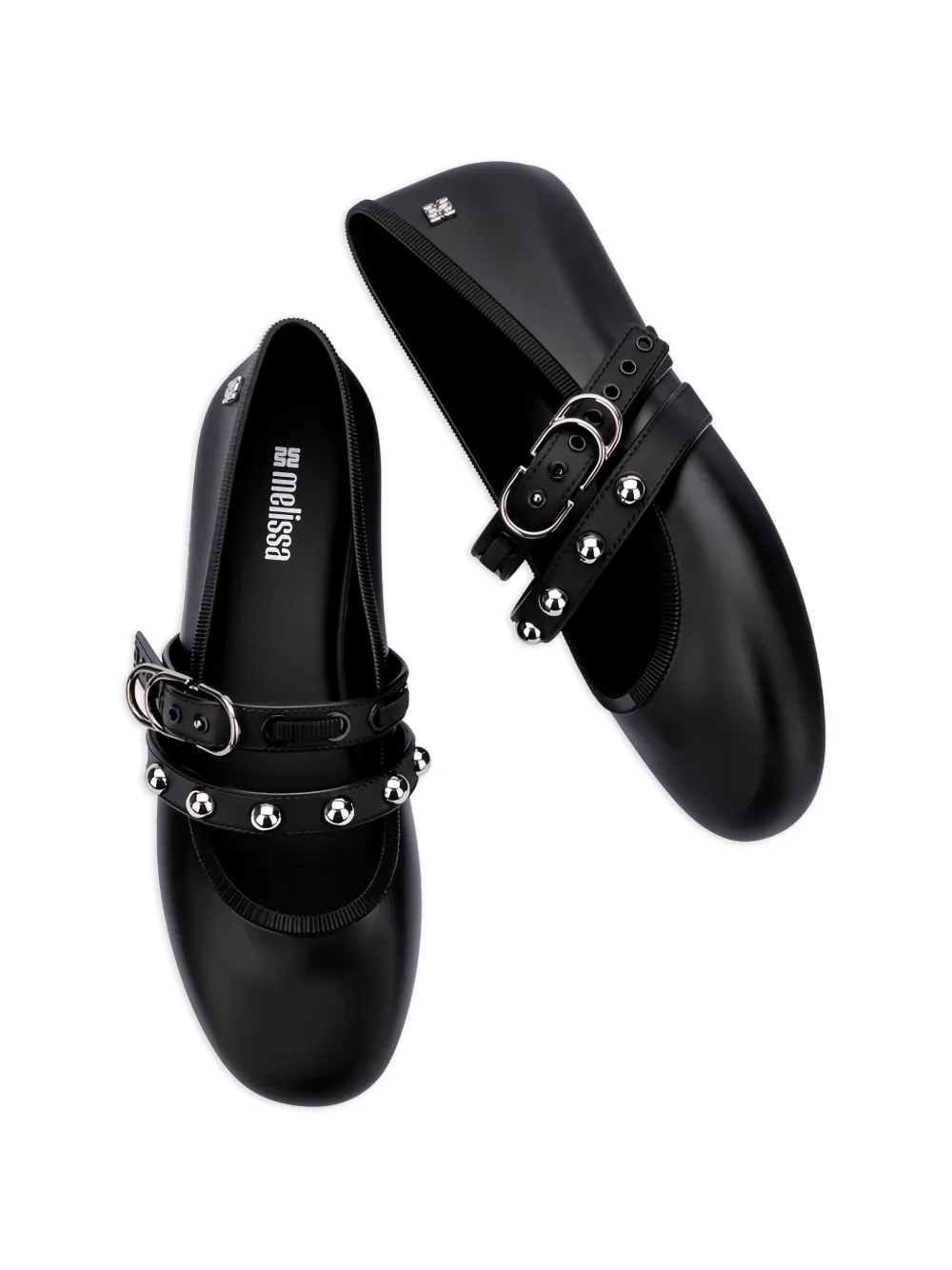 Melissa Ballerina's met studs en gesp Zwart