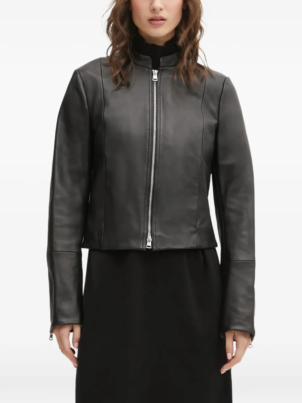 HUGO Lasari leather jacket - Schwarz