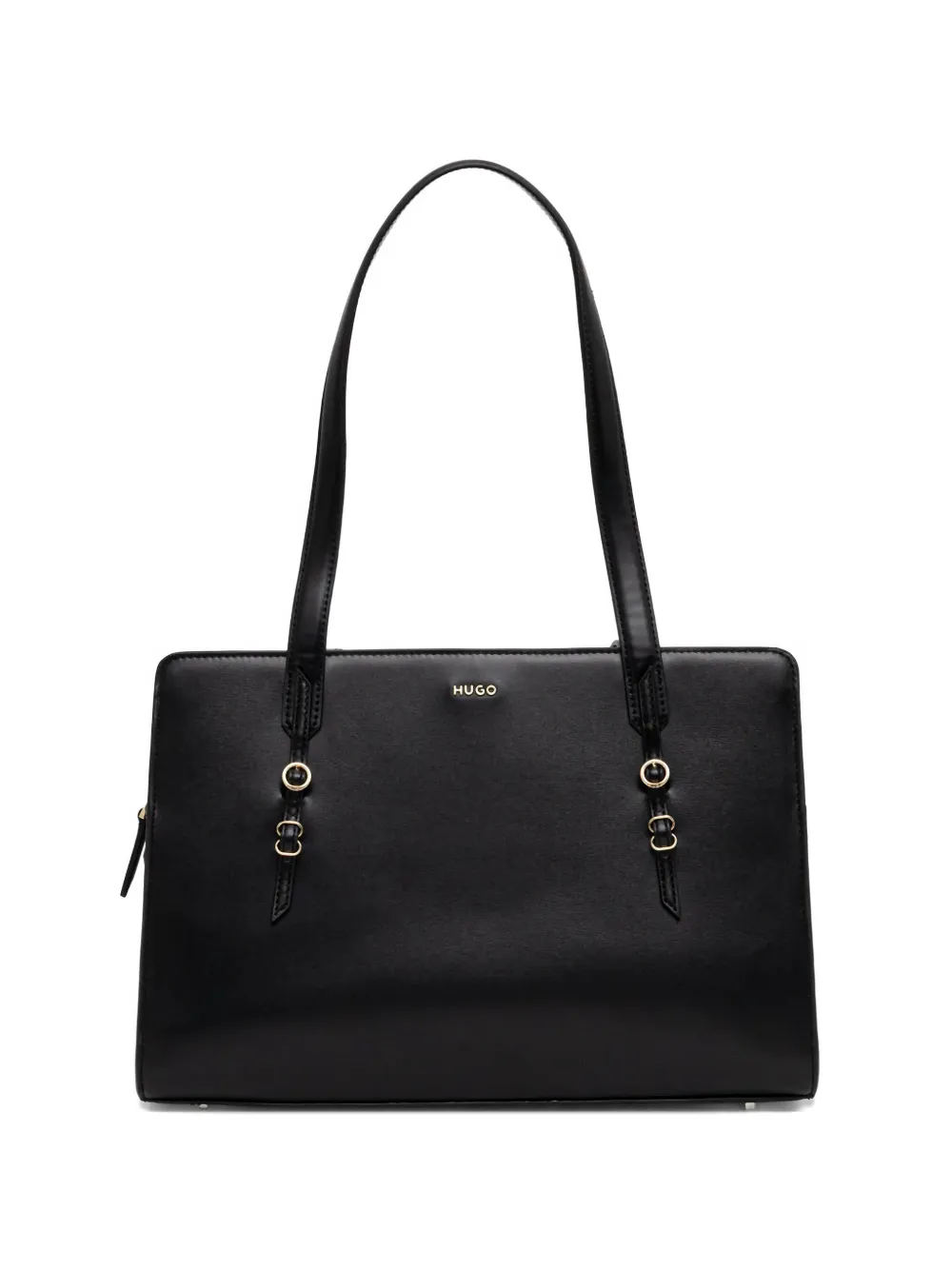 HUGO logo-plaque tote bag - Nero