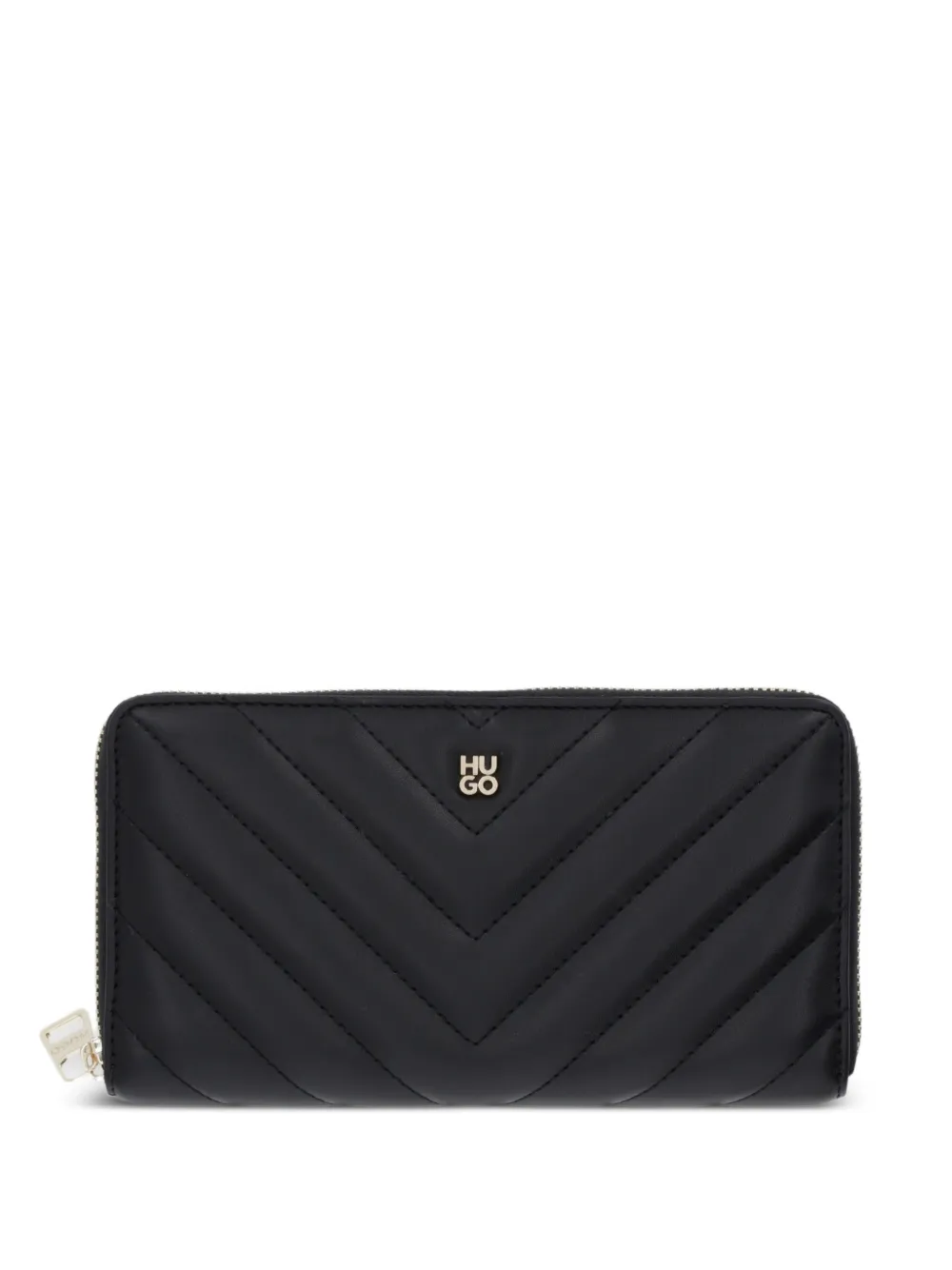 HUGO chevron-pattern zipped wallet - Nero