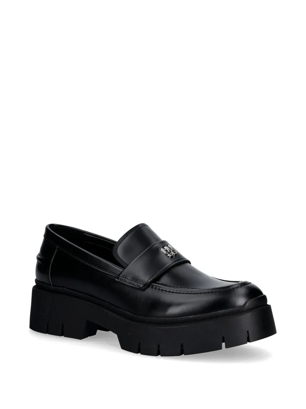 HUGO Kris loafers met plateauzool Zwart