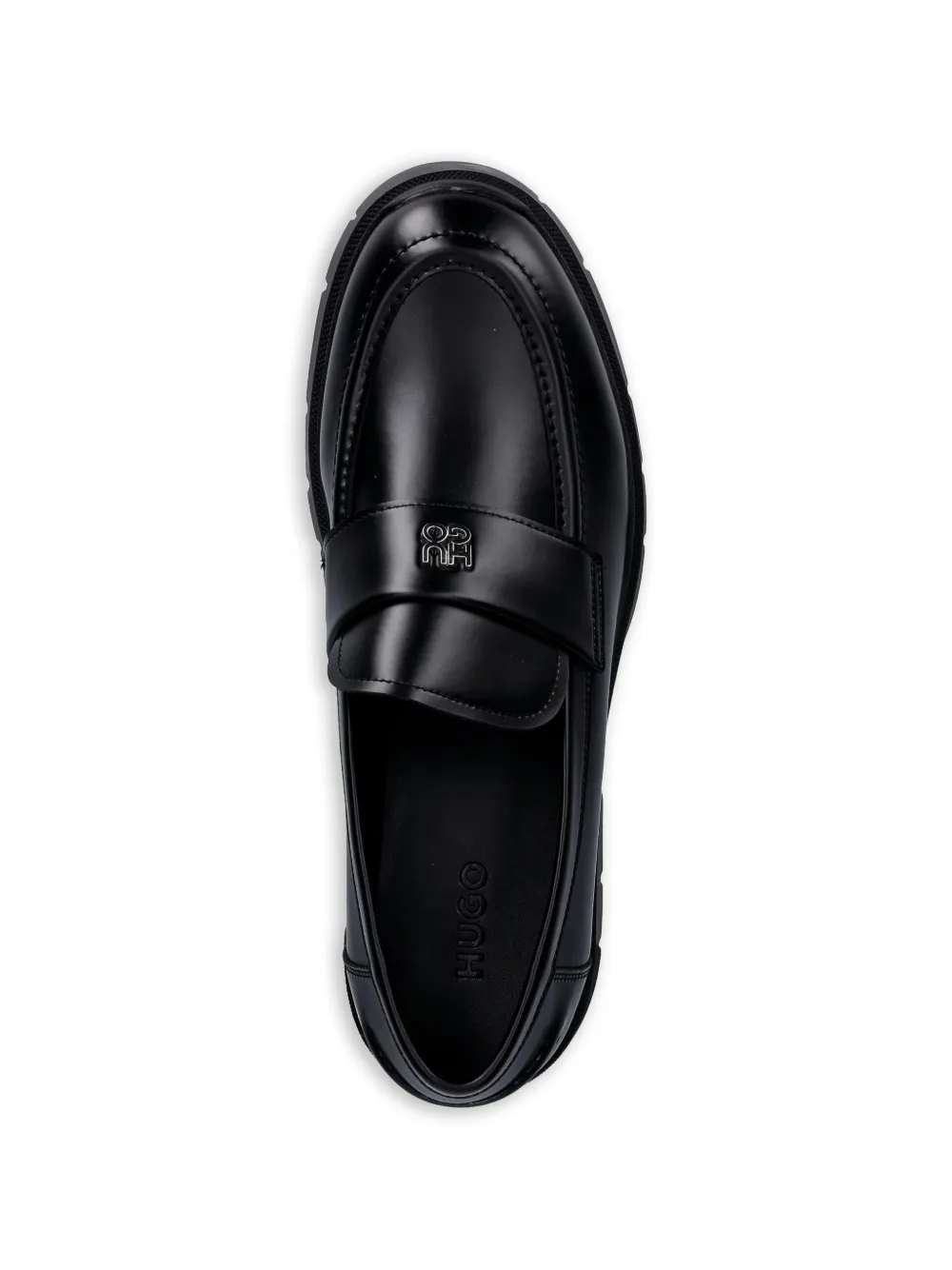 HUGO Kris loafers met plateauzool Zwart