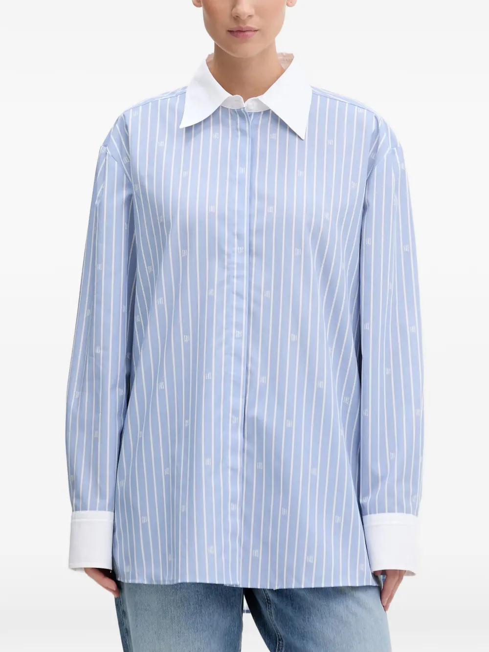 HUGO striped collar shirt - Blu