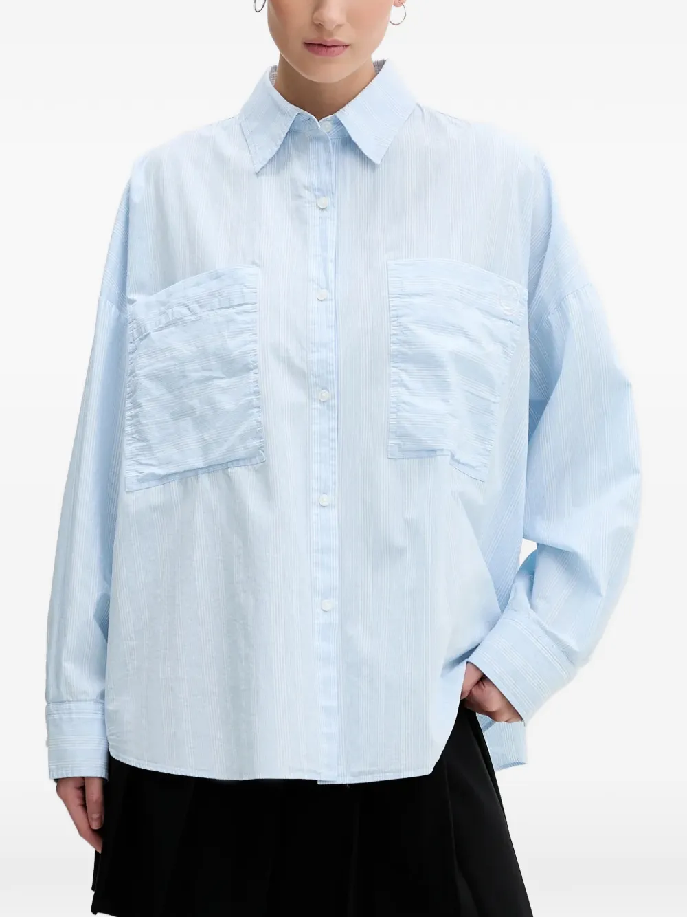 HUGO Edafnena chest-pockets shirt - Blu