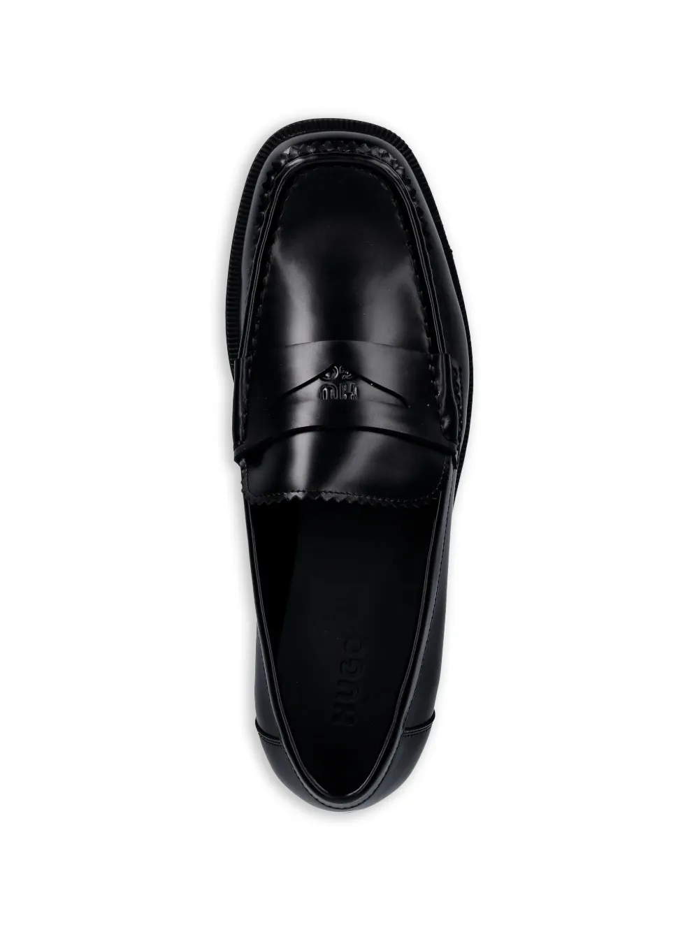 HUGO Liora leren loafers Zwart