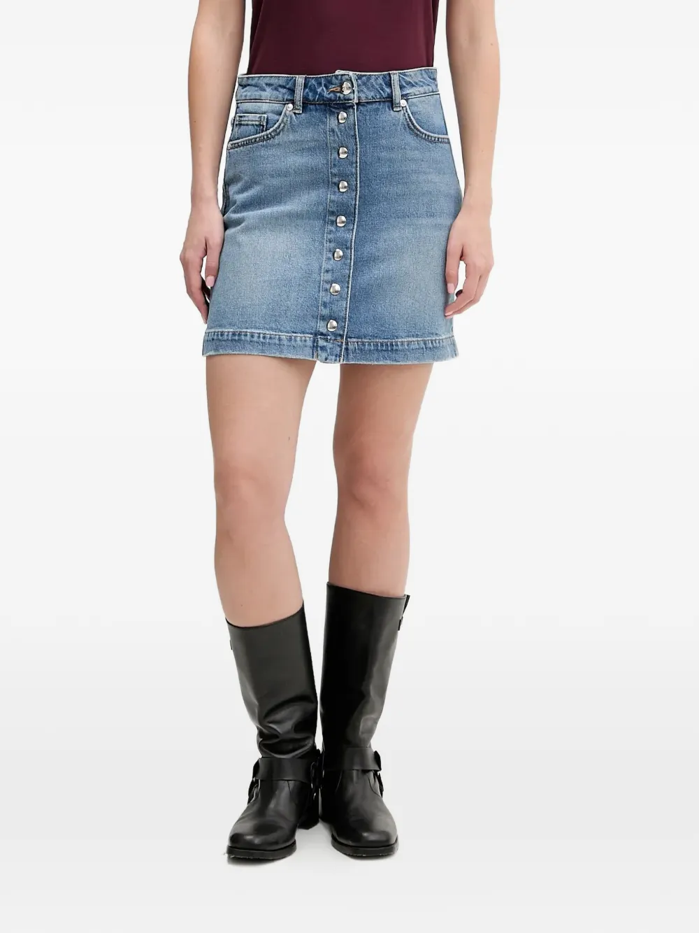 HUGO buttoned denim mini skirt - Blau
