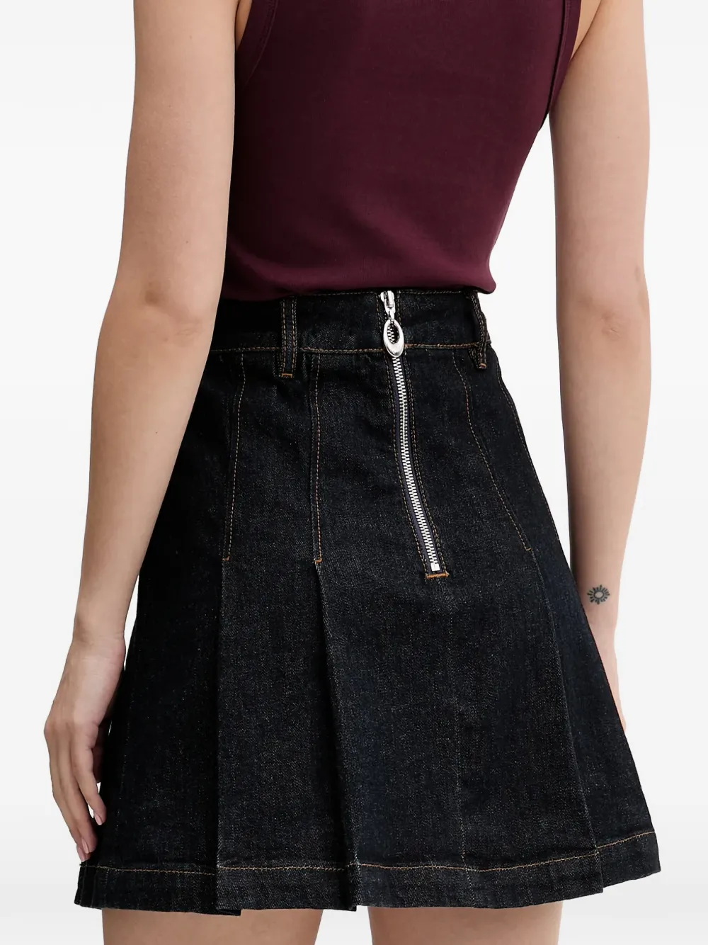  Hugo Gerelise Pleated Denim Mini Skirt - Blue 
