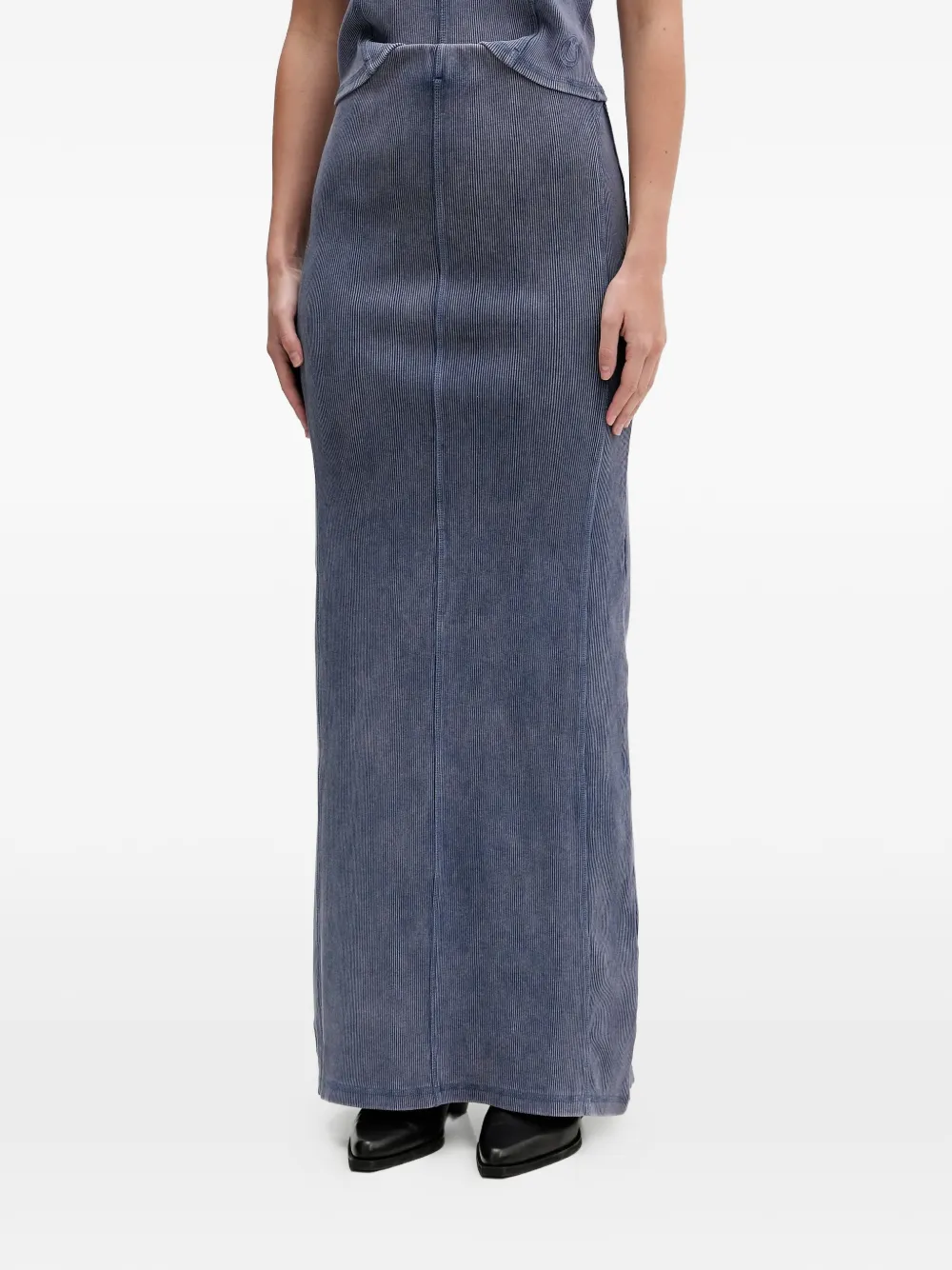 HUGO Nuspray ribbed maxi skirt - Blu