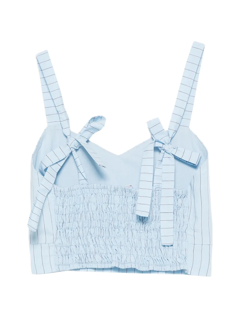  Miss Grant Kids Striped Bow Top - Blue 