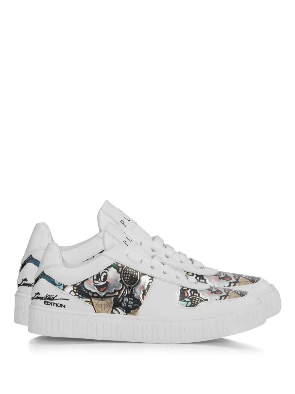 Philipp Plein 3D appliqué low-top sneakers - White
