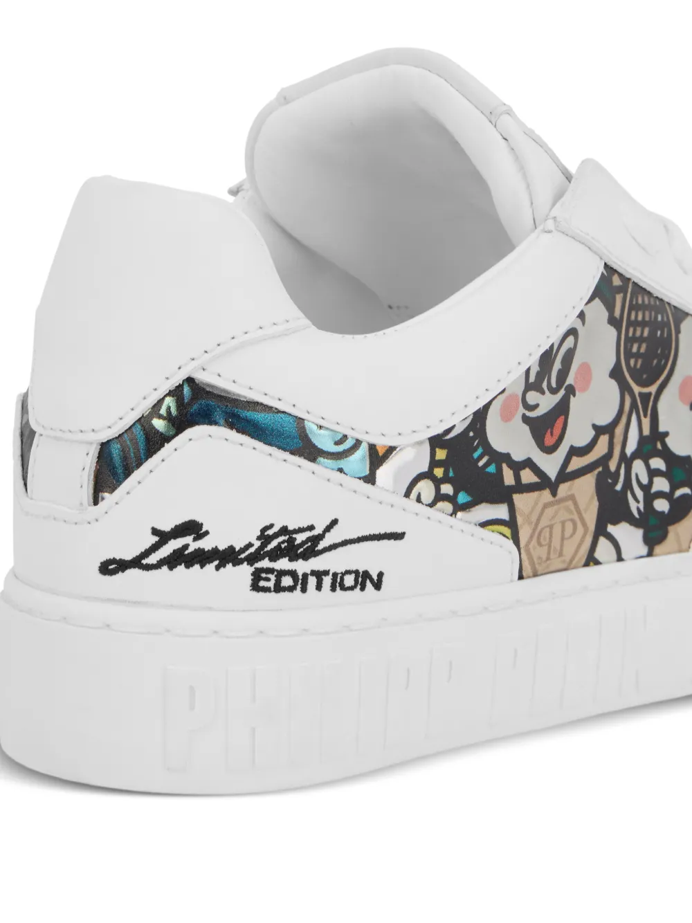 Philipp Plein 3D appliqué low-top sneakers Wit