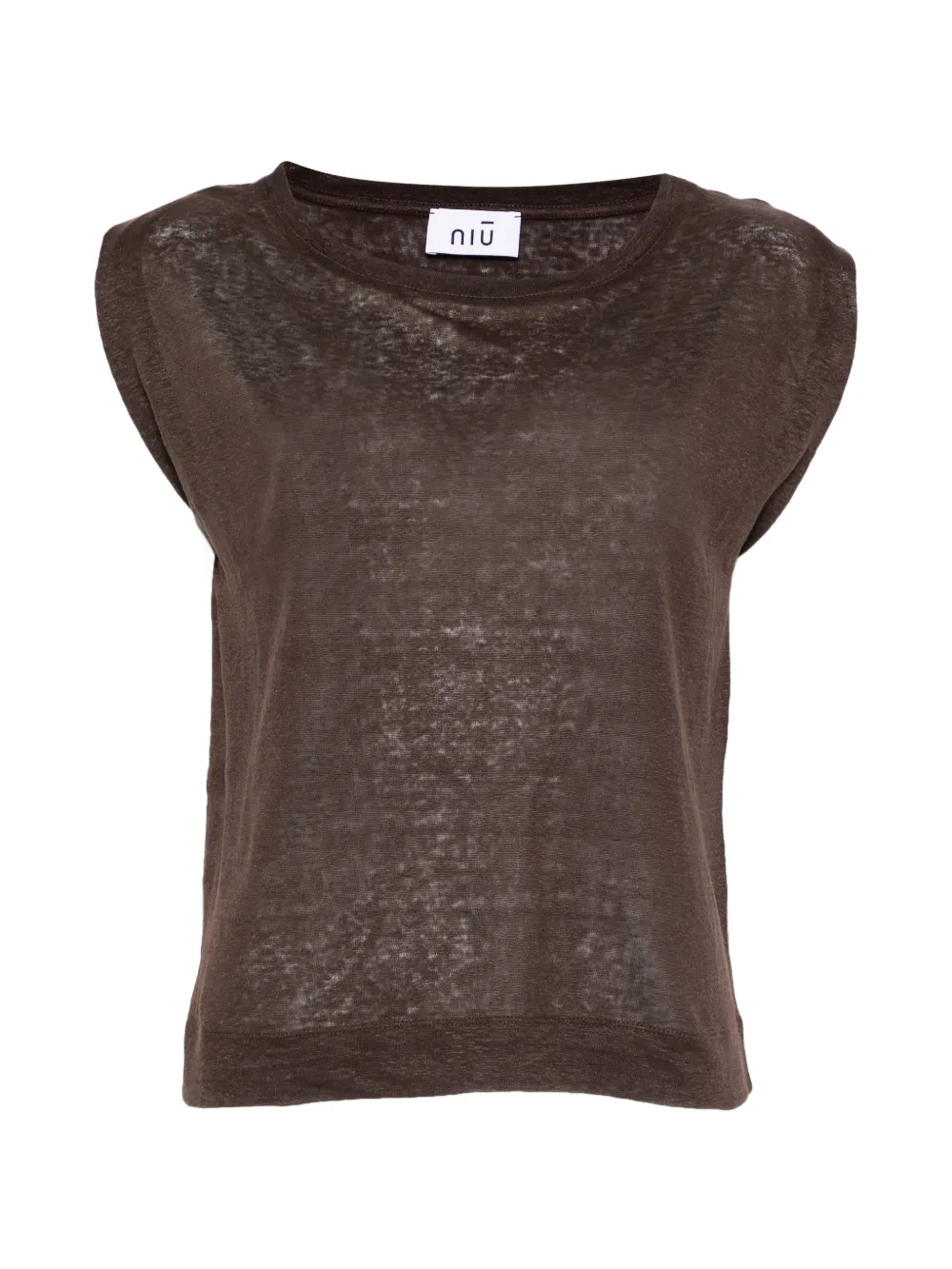 Niu boat-neck T-shirt - Marrone