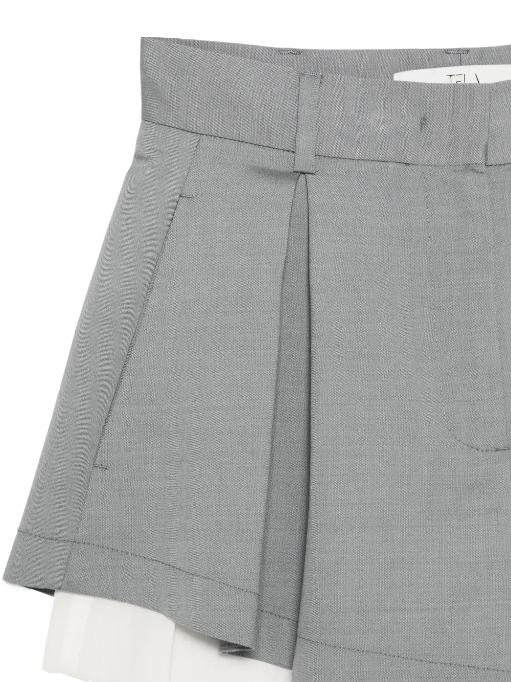  Tela Pleated Layered Shorts - Grey 