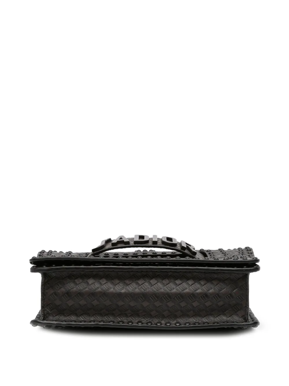 2018 Medium Embossed Calfskin Studded Jadior Chain Flap Shoulder Bag