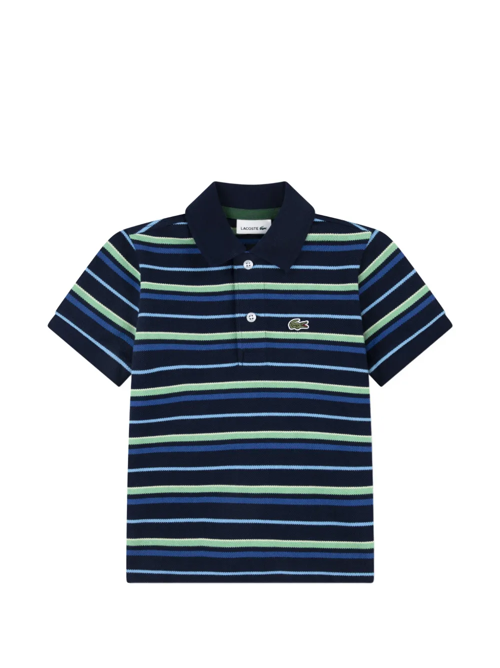 Lacoste Kids striped logo polo shirt - Blu