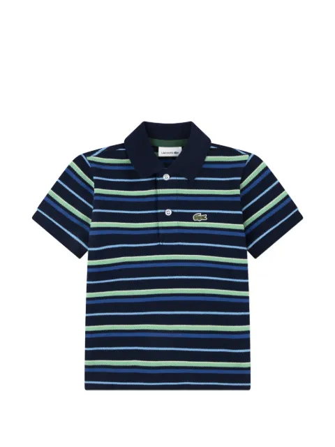 Lacoste Kids striped logo polo shirt