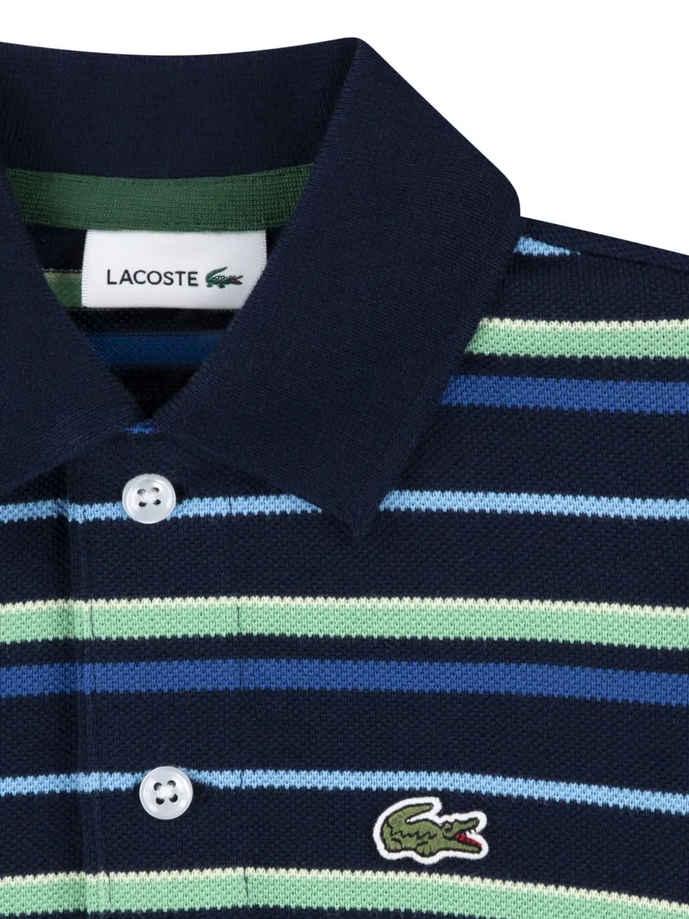 striped logo polo shirt