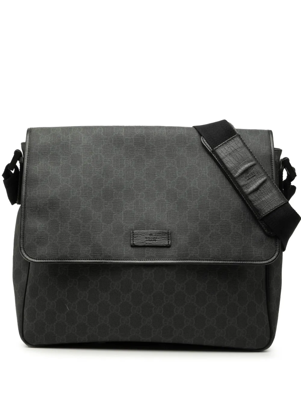 Gucci Pre-Owned 2000-2015 GG Supreme Flap Messenger Bag crossbody bag - Nero