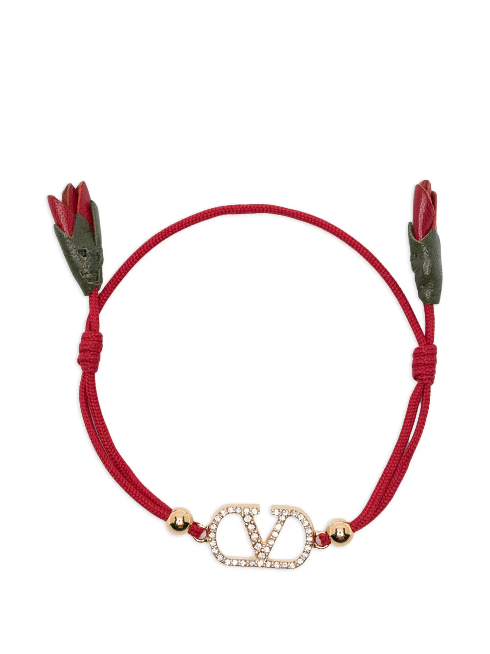 Valentino Garavani Kristallarmband mit Blumenverzierung - Gold