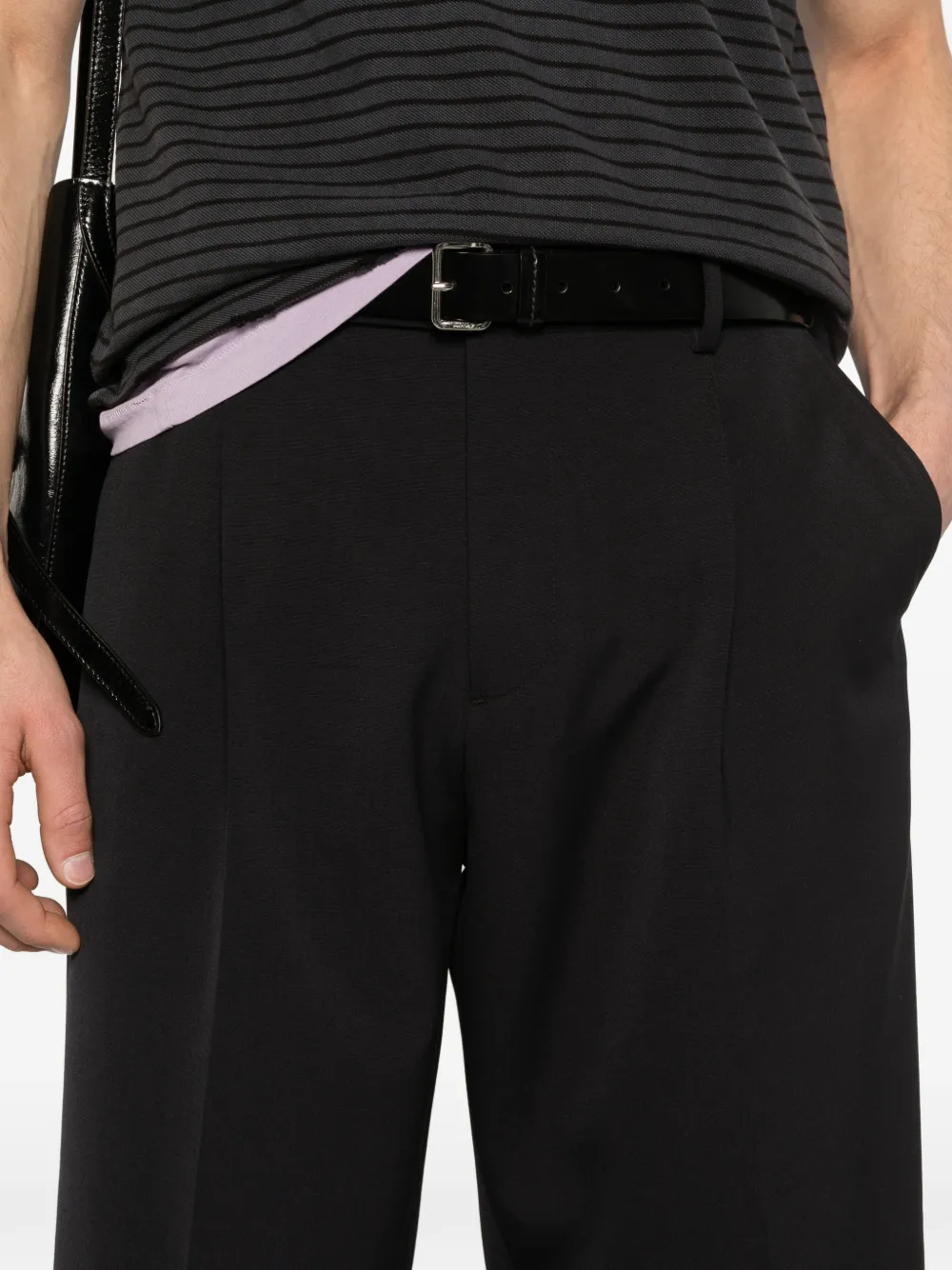 TONYWACK Gerafelde shorts met plooien Zwart