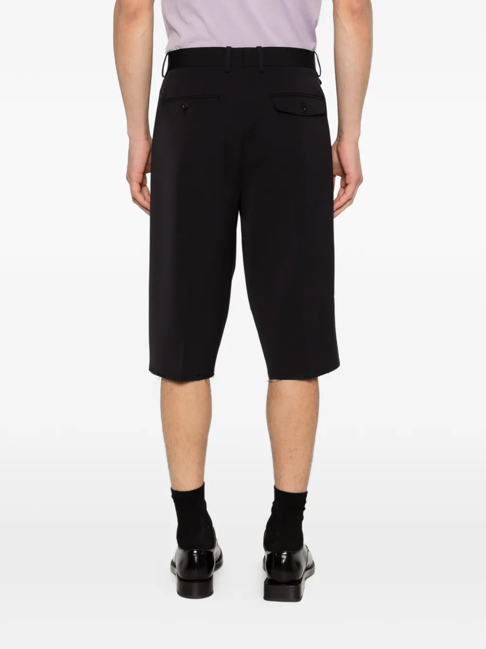 TONYWACK Gerafelde shorts met plooien Zwart