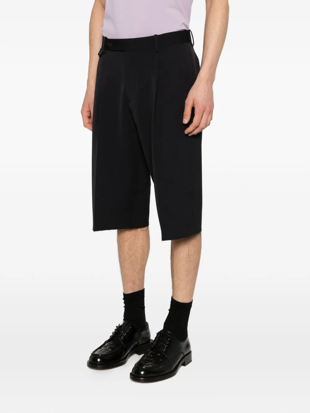 TONYWACK Gerafelde shorts met plooien Zwart