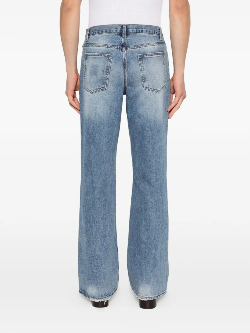 TONYWACK Katoenen jeans met wijde pijpen en vervaagd effect Blauw