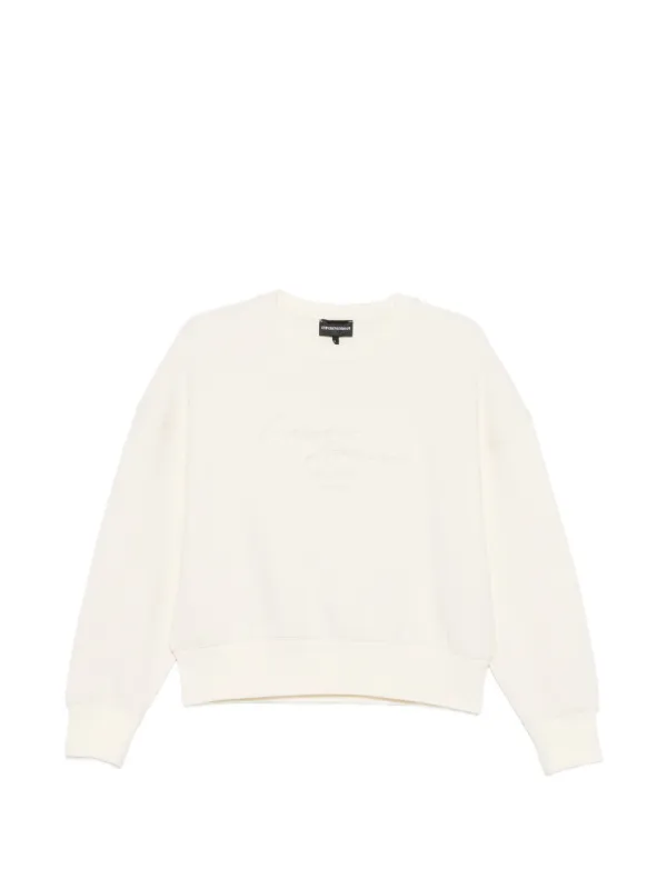 Emporio Armani Logo-detail Sweatshirt in Neutrals