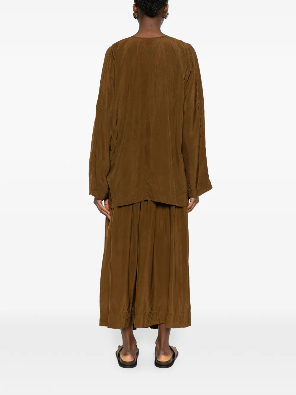 Uma Wang Shirt met strikdetail Bruin