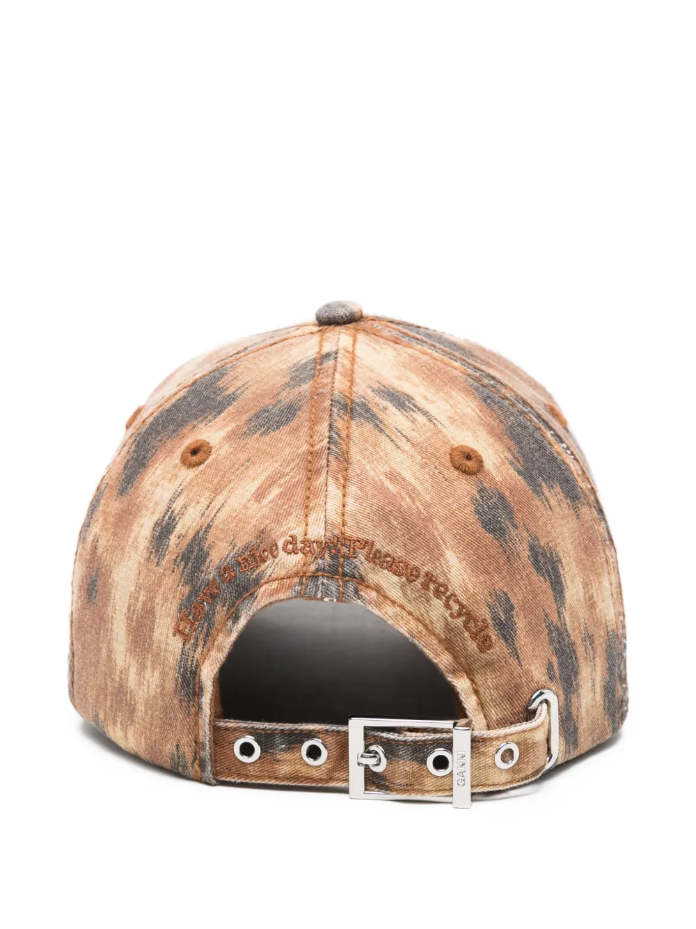  Ganni Patterned Hat - Brown 