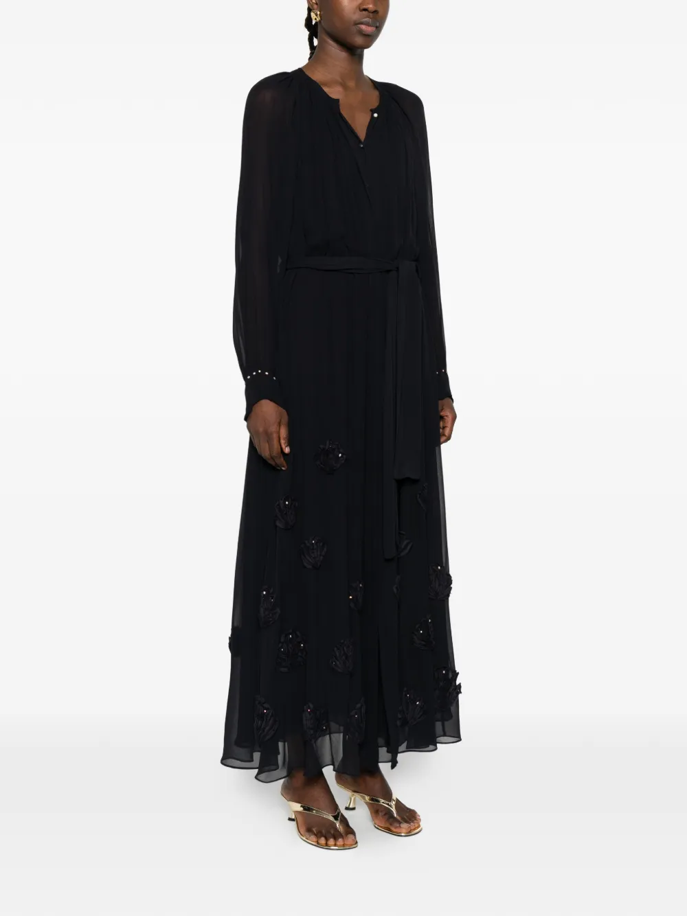  Forte Forte Longs-sleeve Maxi Dress - Black 