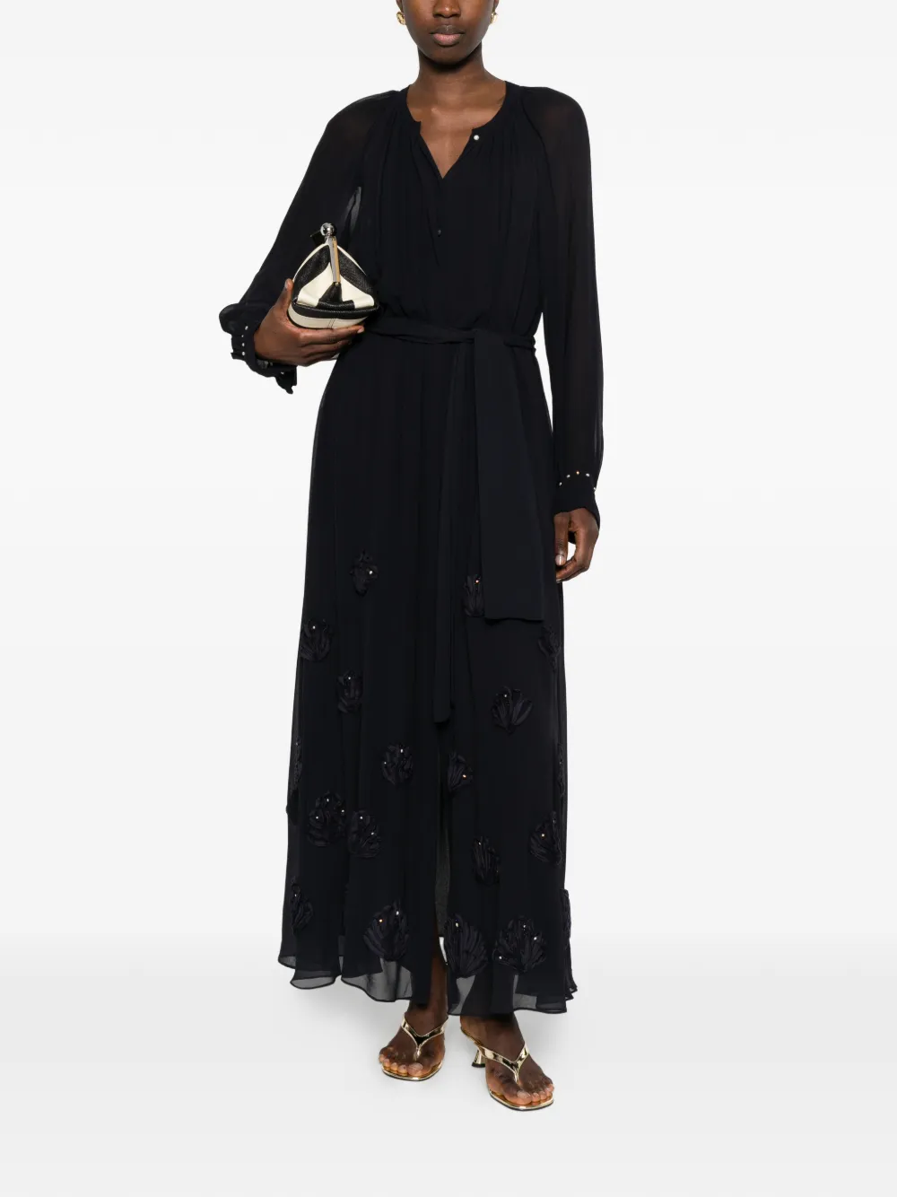  Forte Forte Longs-sleeve Maxi Dress - Black 