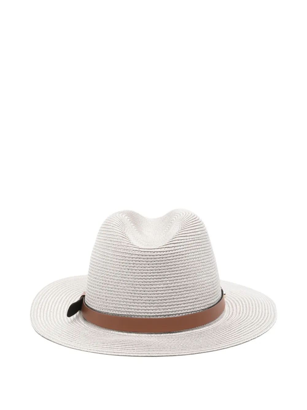 Emporio Armani brim-belt fedora hat - Grigio