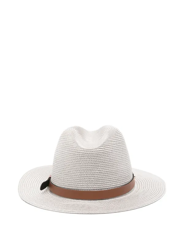 Emporio Armani Brim-belt Fedora Hat in Grey
