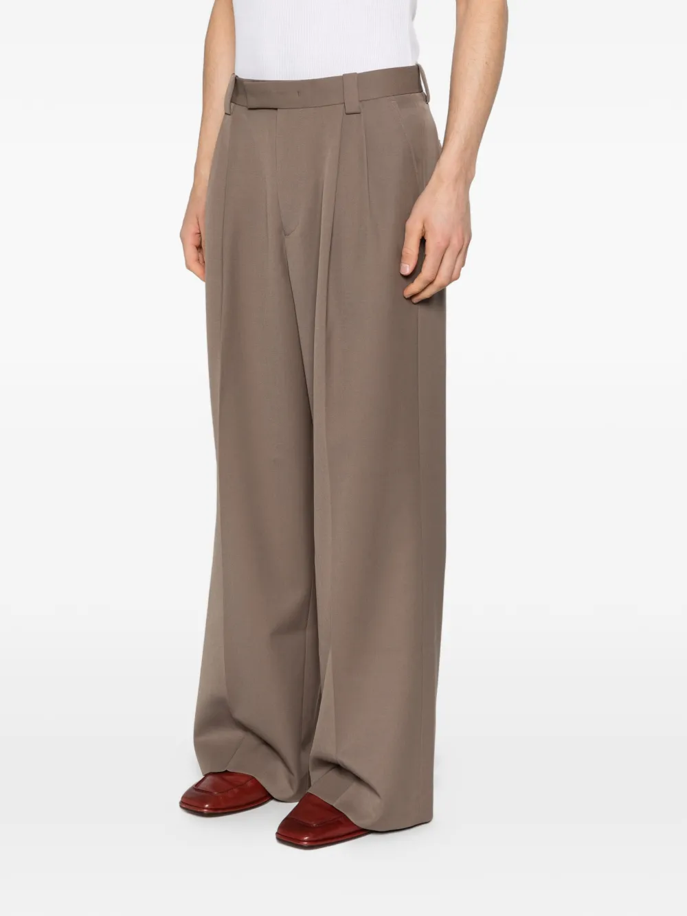 TONYWACK Geplooide pantalon Bruin