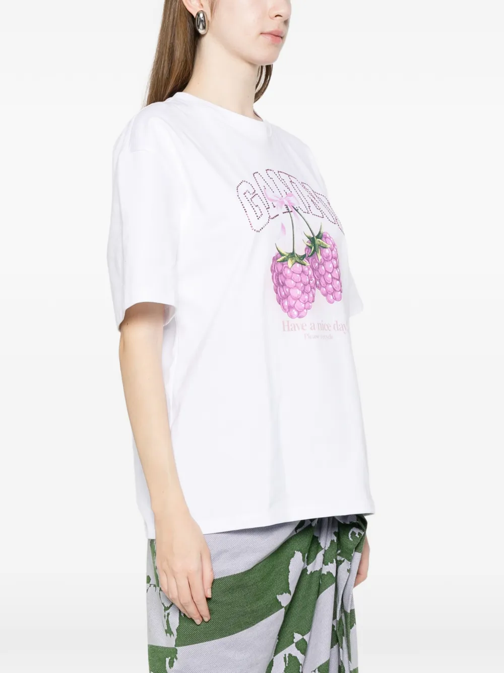 GANNI T-shirt met print Wit
