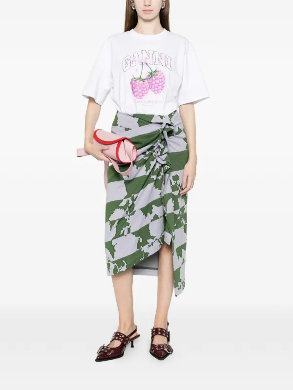 GANNI T-shirt With Raspberries | White | FARFETCH