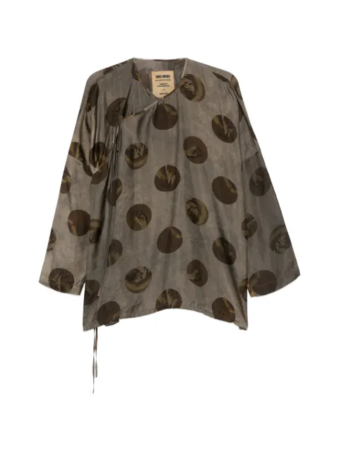 Uma Wang tie detail print blouse