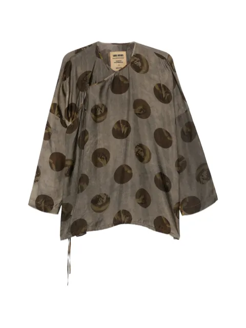 Uma Wang tie detail print blouse