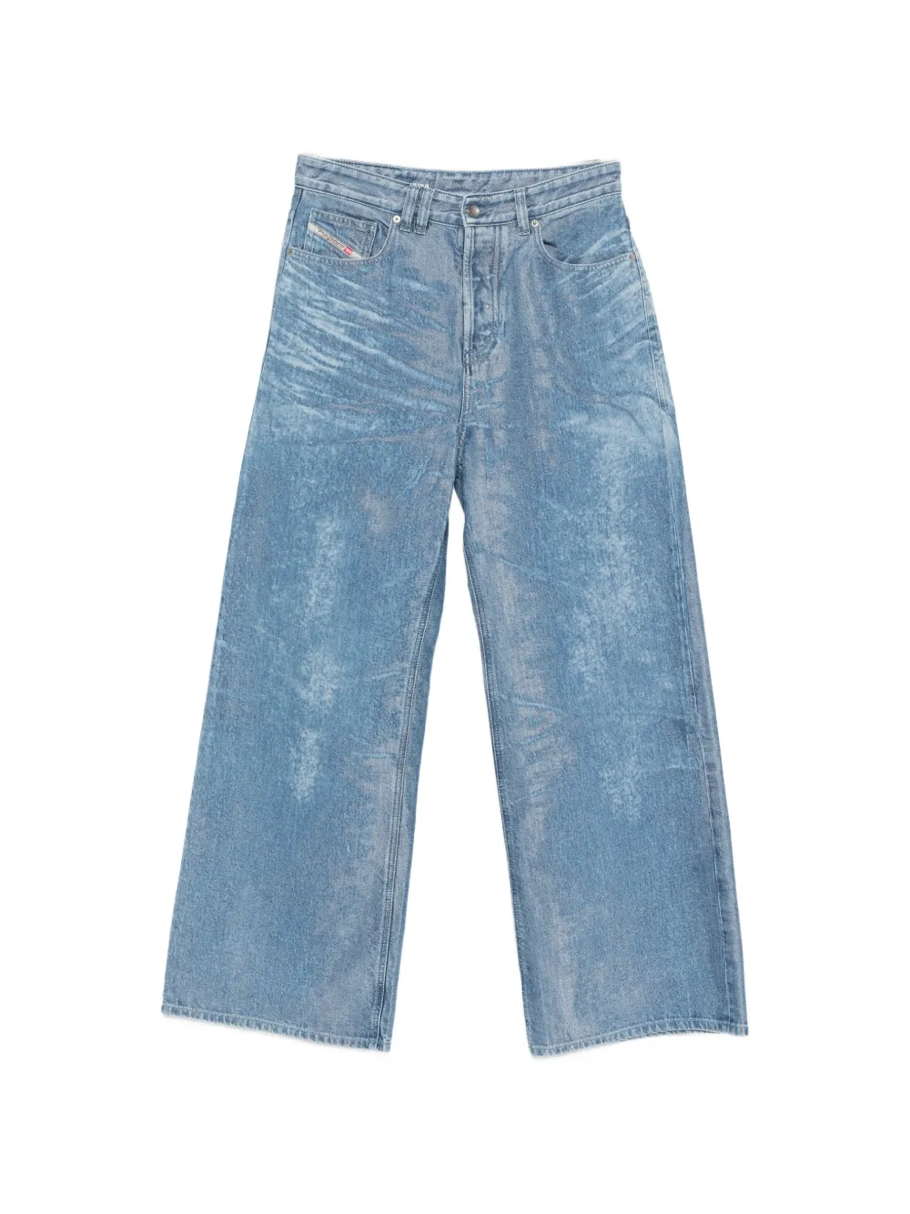 Diesel logo patch clear jeans - Blu