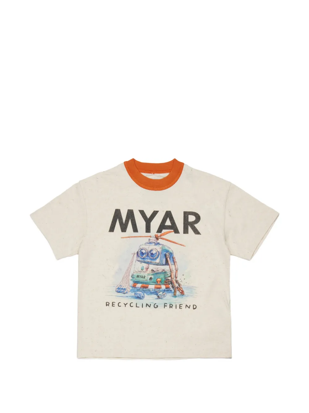 MYAR KIDS robot-print crew-neck T-shirt - Toni neutri