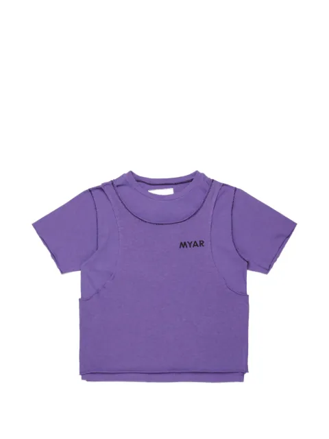 MYAR KIDS logo-print layered T-shirt