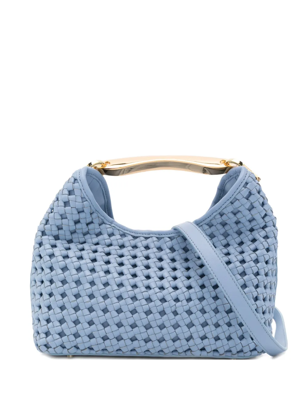 Elleme Boomerang woven top handle tote bag - Blu