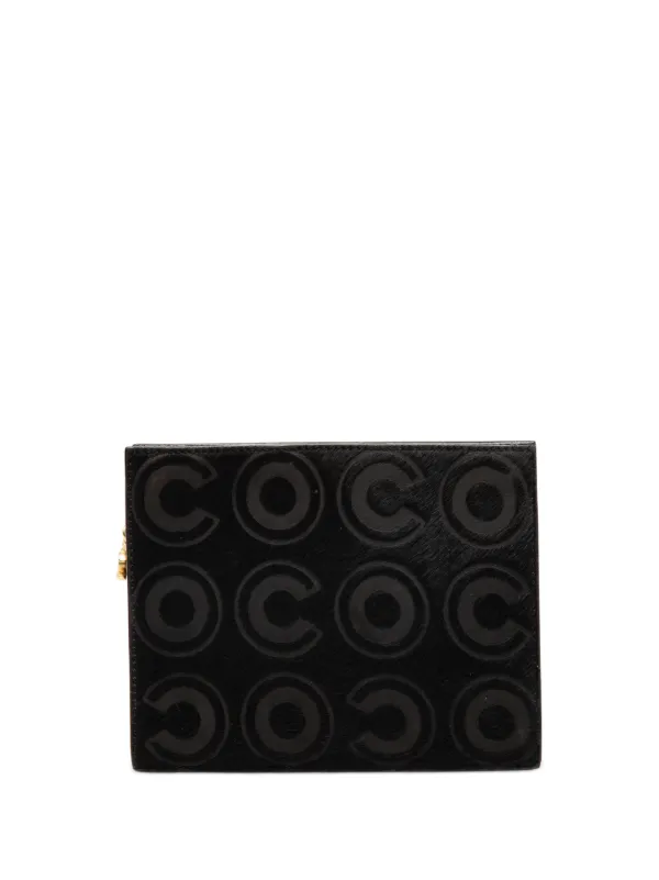 Chanel Pre-owned 2000-2002 Coco Pony Hair Clutch Bag in Black